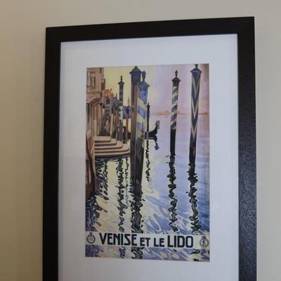 Framed Vintage Print "Venise et le Lido" (Venice and the Lido)