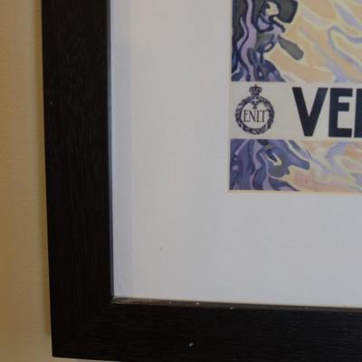 Framed Vintage Print "Venise et le Lido" (Venice and the Lido)