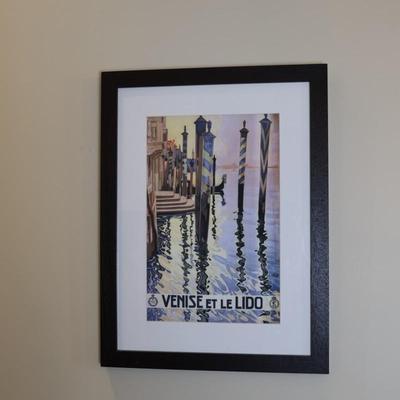 Framed Vintage Print "Venise et le Lido" (Venice and the Lido)