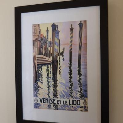 Framed Vintage Print "Venise et le Lido" (Venice and the Lido)