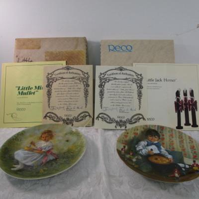 Sale Photo Thumbnail #198: "Little Jack Horner", "Little Miss Muffet", 8-1/2" in diameter includes certificates