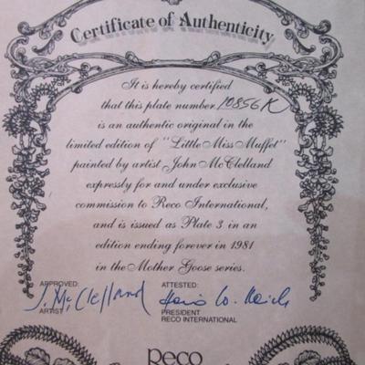 Sale Photo Thumbnail #201: "Little Jack Horner", "Little Miss Muffet", 8-1/2" in diameter includes certificates