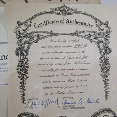 Sale Photo Thumbnail #211: "Little Boy Blue", Jack & Jill, 8-1/2" in diameter, includes certificates