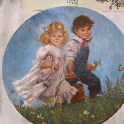 Sale Photo Thumbnail #209: "Little Boy Blue", Jack & Jill, 8-1/2" in diameter, includes certificates
