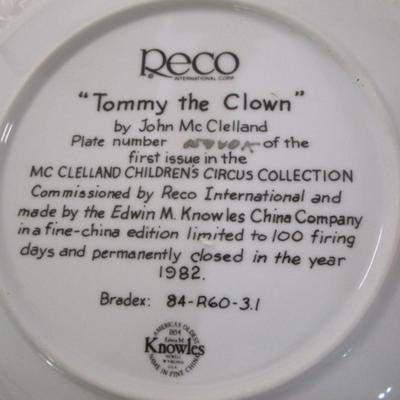 Sale Photo Thumbnail #224: "Making Friends" 7-1/2" in diameter, "Tommy the Clown" 9-3/8" in diameter, both have certificates