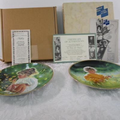 Sale Photo Thumbnail #230: "Ashley", "A Time for Peace", both 8-1/2" in diameter, both have certificates