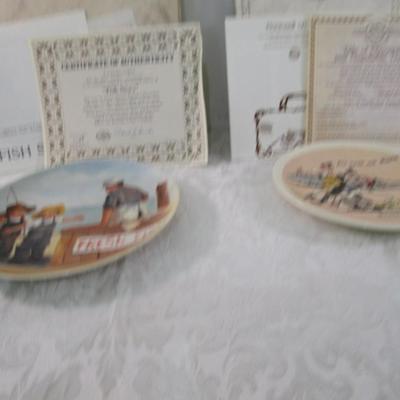 Sale Photo Thumbnail #237: "Die Walk am Rhein"  7-1/2" in diameter, "Fish Story" 8-1/2" in diameter, both have certificates