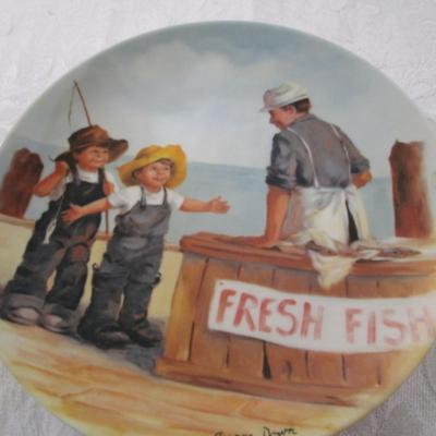 Sale Photo Thumbnail #238: "Die Walk am Rhein"  7-1/2" in diameter, "Fish Story" 8-1/2" in diameter, both have certificates