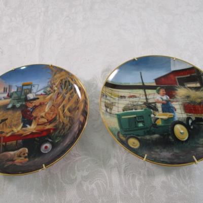 Sale Photo Thumbnail #244: "Pitching In", "Bumper Crop", both 8-1/4" in diameter