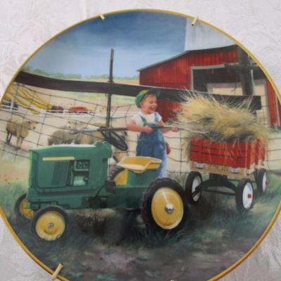 Sale Photo Thumbnail #247: "Pitching In", "Bumper Crop", both 8-1/4" in diameter