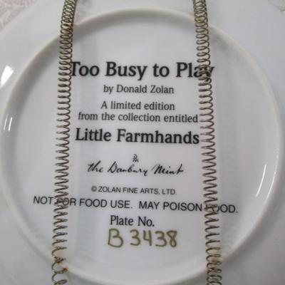 Sale Photo Thumbnail #251: "Too Busy to Play, "Clean & Shiny", both 8-1/4" in diameter
