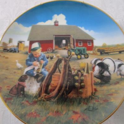 Sale Photo Thumbnail #250: "Too Busy to Play, "Clean & Shiny", both 8-1/4" in diameter