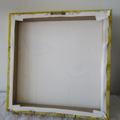 Sale Photo Thumbnail #409: 1 is picture on canvas 12" square, one is a wood wall hanging 15-7/8" tall x 15-1/2" wide