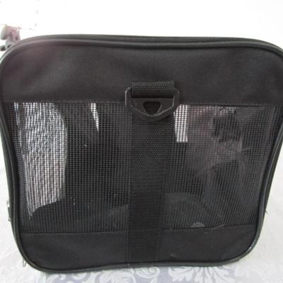 Sale Photo Thumbnail #512: 17-1/2" long x 10" tall x 11" wide, black with zipper pocket
