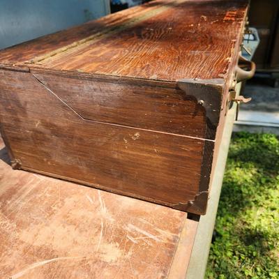 Vintage Wood Wooden Tool Box 32x12x7
