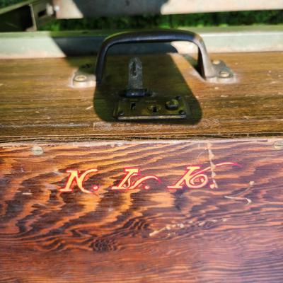 Vintage Wood Wooden Tool Box 32x12x7