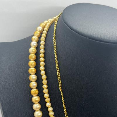 LOT 82: Marvella Simulated Pearl Necklace, Screw Back Pearl Earrings, Bracelet, Pin and More!