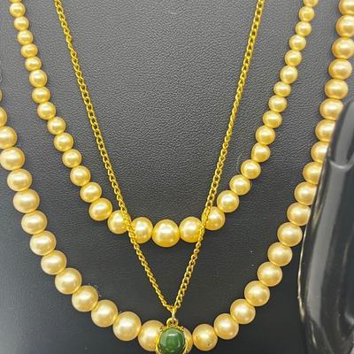 LOT 82: Marvella Simulated Pearl Necklace, Screw Back Pearl Earrings, Bracelet, Pin and More!