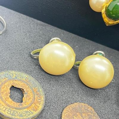 LOT 82: Marvella Simulated Pearl Necklace, Screw Back Pearl Earrings, Bracelet, Pin and More!