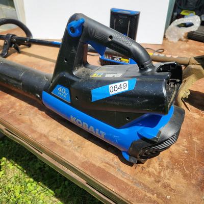 Kobalt 40V Blower and Edger w Battery & Charger Tested Working
