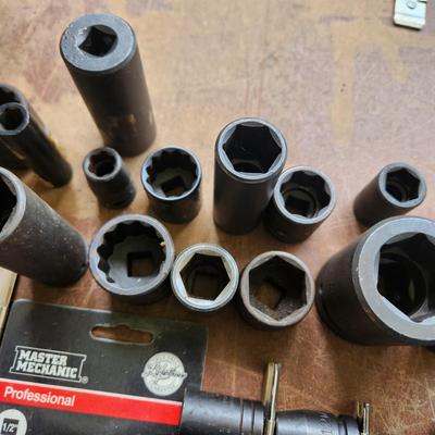Lot of Impact Sockets tools Snap-on Stanley Master Mechanic