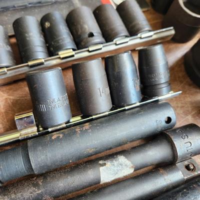 Lot of Impact Sockets tools Snap-on Stanley Master Mechanic