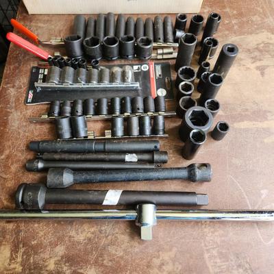 Lot of Impact Sockets tools Snap-on Stanley Master Mechanic