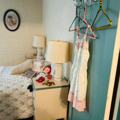 lamps, night stands and dress, sold