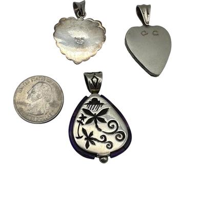 Sterling Jewelry - Three Turquoise Pendants