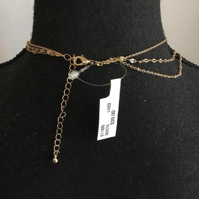 Beautiful layered faux , coin, statement, necklace, gold, toned