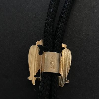 Vintage Gold tone masonic, 32 double headed eagle pendant, bolo tie