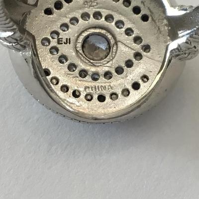 Beautiful 925 sterling silver crystal rhinestone all seeing eye fashion ring