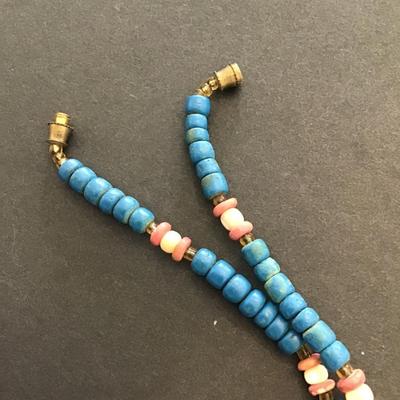 Vintage hand carved and painted parrot necklace
