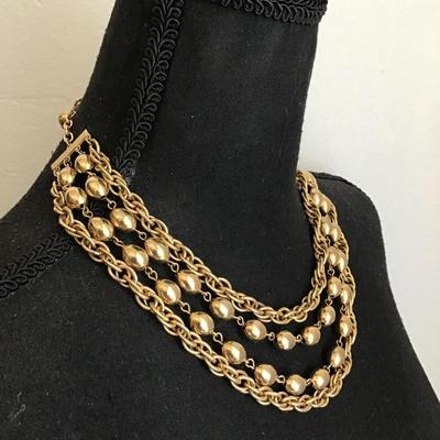 Vintage, gold tone, trio necklace