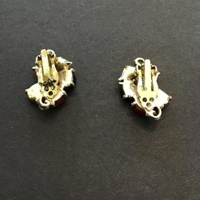 Vintage gold tone, multicolor, fashion, statement earrings