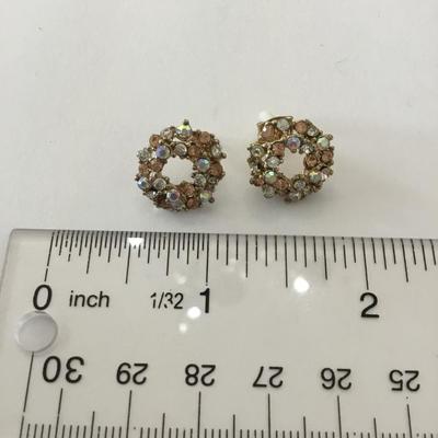 Beautiful, vintage, multicolored crystal stud earrings