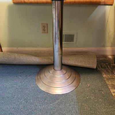 Vintage Soda Ice Cream Shop Chrome Pedestal Formica Diner Table 42x30x30