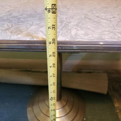 Vintage Soda Ice Cream Shop Chrome Pedestal Formica Diner Table 42x30x30