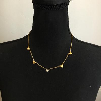 Vintage Avon gold tone, heart necklace