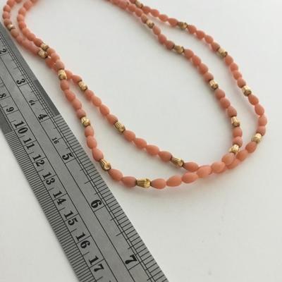 Pink vintage clasp double layer fashion necklace