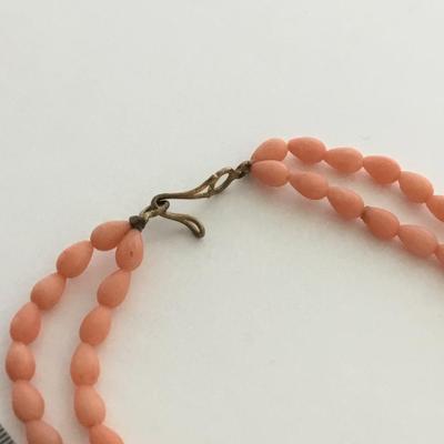 Pink vintage clasp double layer fashion necklace