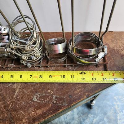Vintage Du Page Stainless Steel Clamps Store Display Rack w Clamps