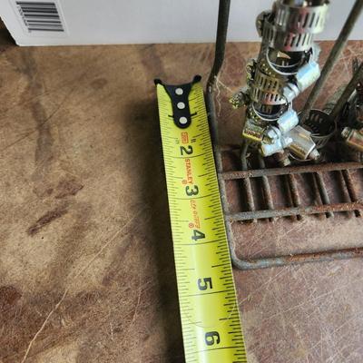 Vintage Du Page Stainless Steel Clamps Store Display Rack w Clamps