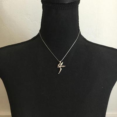 Super cute very nice Silvertone tinker bell necklace