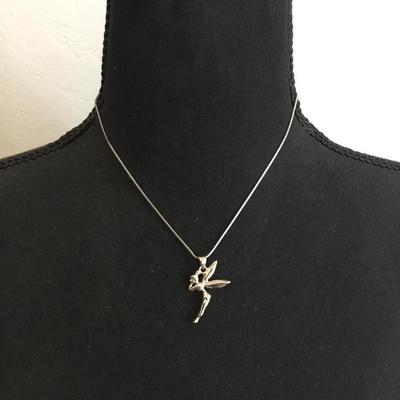 Super cute very nice Silvertone tinker bell necklace