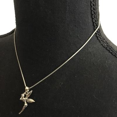Super cute very nice Silvertone tinker bell necklace