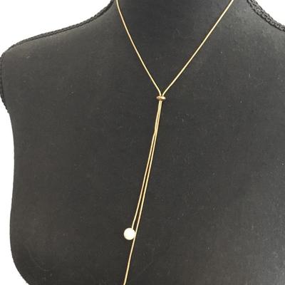 Super cute, gold tone, faux, pearl slider, choker necklace