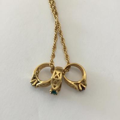 Cute vintage mothers ring birthday stone necklace, ring charms
