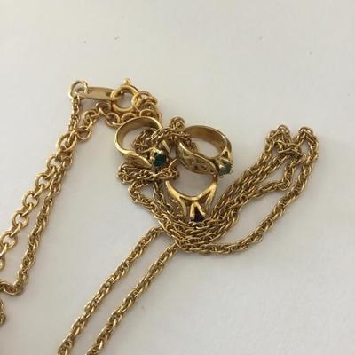 Cute vintage mothers ring birthday stone necklace, ring charms