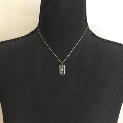 Vintage glass pendant necklace letter M on it